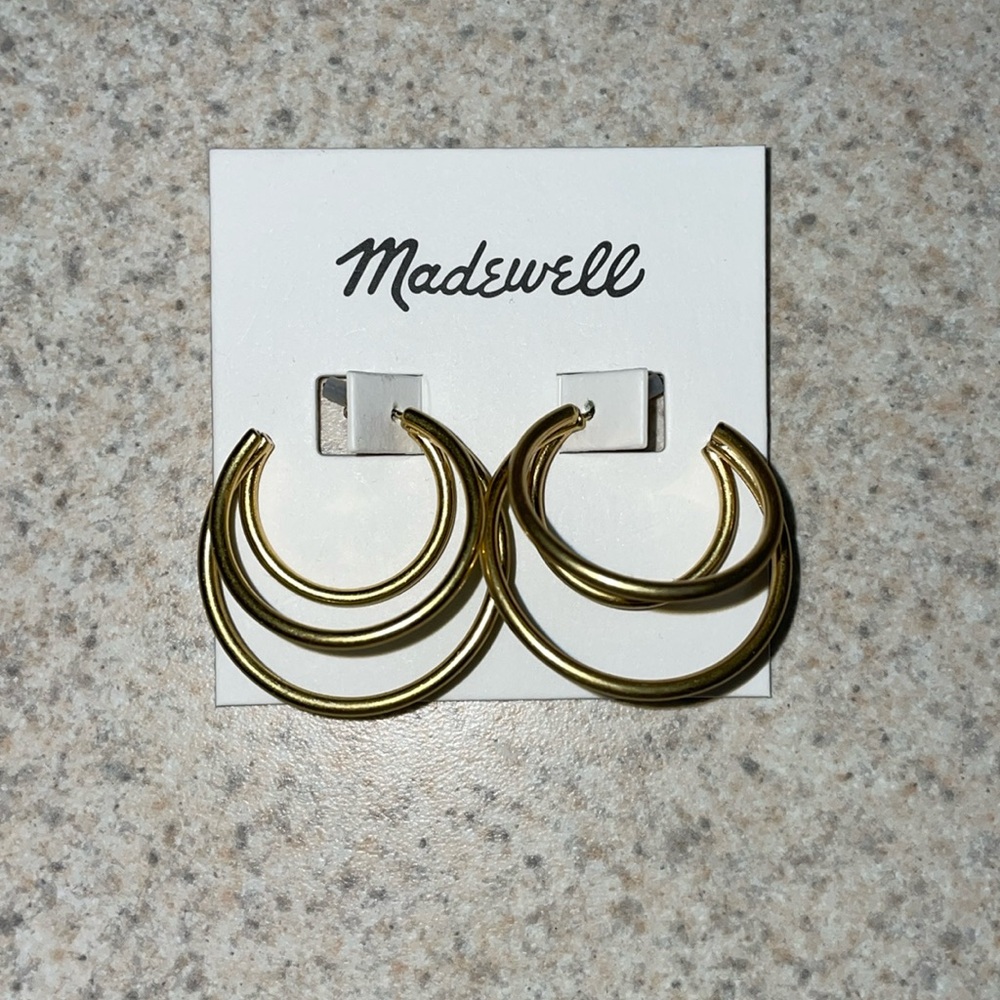 Madewell | Triple Hoop Vintage Golf Earrings